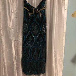 Emerald cocktail dress